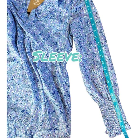 Vero Moda Henna Dress Womens Small Floral Ruffle Long Sleeve Mini Sundress NWT - Picture 14 of 16